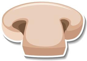 Sliced champignon mushroom sticker on white background vector
