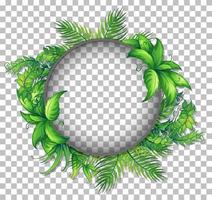 Round frame with tropical leaves template vector