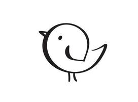 dibujo continuo de una línea chick bird logo vector