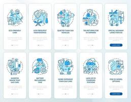 EV show onboarding mobile app page screen. vector