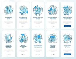 EV show onboarding mobile app page screen. vector