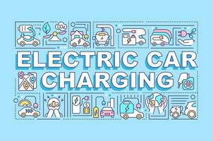 Electric car charging word concepts banner. vector