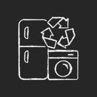 Appliance recycling program chalk white icon on dark background vector