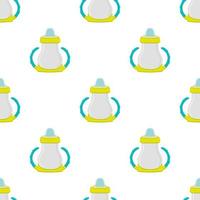 kit de leche para bebés en biberón transparente con chupete de goma vector