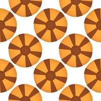 big set identical biscuit, kit colorful pastry cookie vector