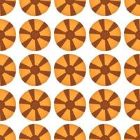 big set identical biscuit, kit colorful pastry cookie vector