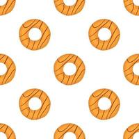 big set identical biscuit, kit colorful pastry cookie vector
