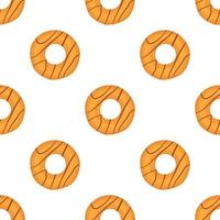 big set identical biscuit, kit colorful pastry cookie vector