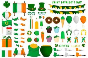 Illustration Irish holiday St Patrick day, gold coins in pot vector