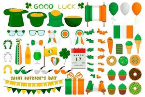 Illustration Irish holiday St Patrick day, gold coins in pot vector