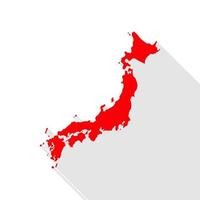 Mapa de Japón sobre fondo blanco. vector