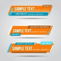 Lower third colorful tv design template modern set of banner vector