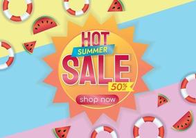 hot seasons big summer sale promotion vector