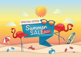 temporada de calor oferta de venta dura promoción de venta de verano vector