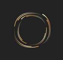 Abstract golden lines circle with luxury style. Technology round Logo vector