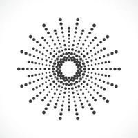Abstract circle frame halftone dots logo emblem design. Round icon dot vector