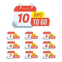 Countdown sign timer counter badges for event coming vector