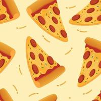 Ilustración de vector de fondo de patrones sin fisuras de pizza