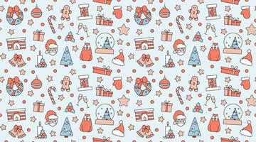 Seamless repeating pattern with Christmas and Happy New Year symbols vector