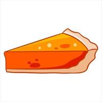 Bakery products. An appetizing sliced piece of pumpkin pie. vector