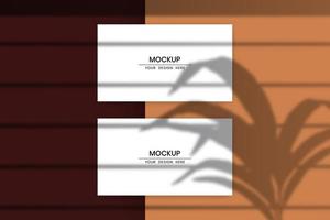 Blank horizontal cards mockup with shadow overlay effect vector