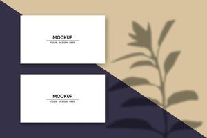 Blank horizontal cards mockup with shadow overlay effect vector