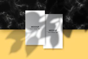 Blank vertical cards mockup with shadow overlay effect vector