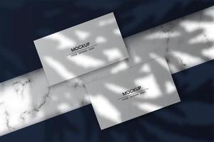 Blank horizontal cards mockup with shadow overlay effect vector