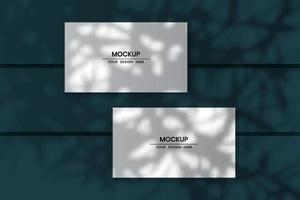 Blank horizontal cards mockup with shadow overlay effect vector