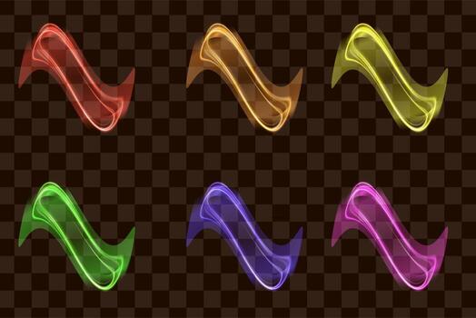 Light effect abstract isolated element set collection glow illuminated vector