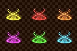 Light effect abstract isolated element set collection glow illuminated vector