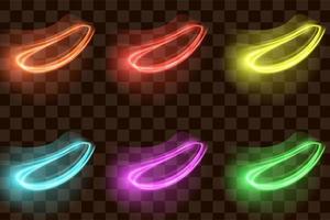 Light effect abstract isolated element set collection glow illuminated vector