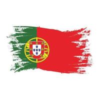 bandera de portugal con vector de diseño de estilo de pincel de acuarela