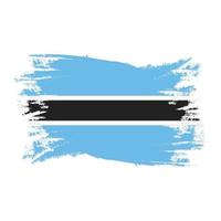 Botswana Flag With Watercolor Brush style design vector