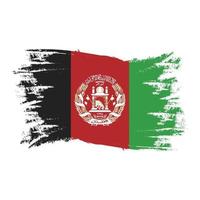 Afganistan Flag With Watercolor Brush style design vector