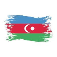 Azerbaijan Flag With Watercolor Brush style design vector