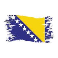 Bosnia Flag With Watercolor Brush style design vector