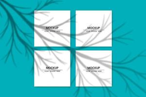 Blank square paper cards template with shadow overlay effect vector