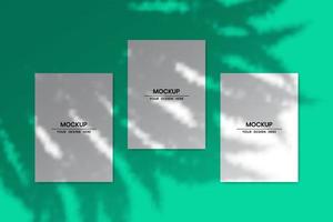 Blank square paper cards template with shadow overlay effect vector