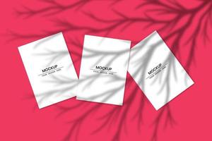 Blank white papers template with shadow overlay effect vector