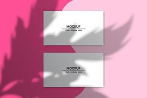 Blank horizontal paper cards mockup with shadow overlay effect vector