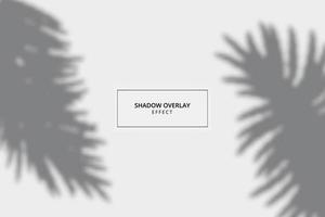 Plant shadow overlay effect on gray background vector