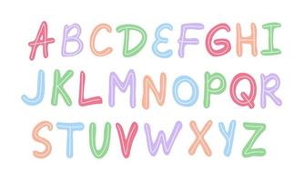 English alphabet childish font vector