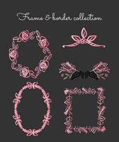 Set of rose gold frames and borders