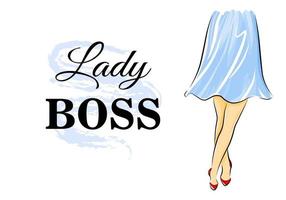 Lady boss fashion conceptual background vector