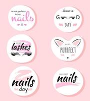Beauty stickers collection vector