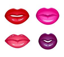 Realistic lips set vector