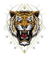 Tiger head illustration vector