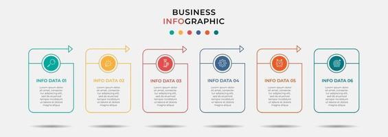 Infographic design template with icons and 6 options or steps vector