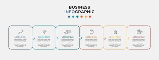 Infographic design template with icons and 6 options or steps vector